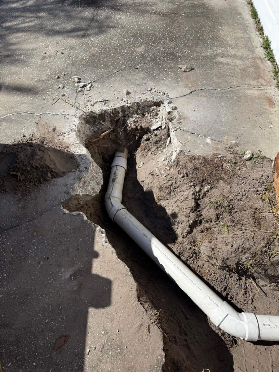 Completed sewer line repair